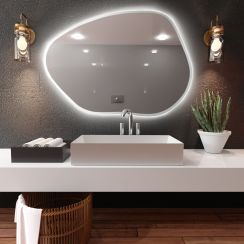 Baltica Design Bright Stain I specchio 80x57 cm con illuminazione bianco 5904107918587