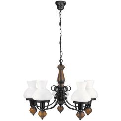 Rabalux Petronel lampada sospesa 5x60 W nero-marrone 7079