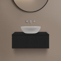 Ksuro 02 armadietto 80x46.6x30 cm sottolavabo sospeso nero 50003030