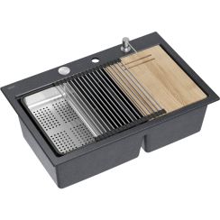 Quadron Marc 120 lavello graniteq 76x50 cm nero HQC7650U8_BS