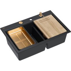 Quadron Marc 120 lavello graniteq 76x50 cm nero HQC7650U7_PVDC1