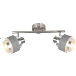 Rabalux Basil lampada da soffitto 2x40 W cromo-grigio-satinato 5380