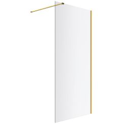 Excellent Vidoq parete doccia walk-in 90 cm oro spazzolata/vetro trasparente KAEX.1506.900.LP.GB