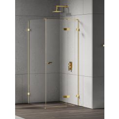 New Trendy Eventa Gold Shine box doccia 120x110 cm rettangolare oro lucida/vetro trasparente EXK-4747