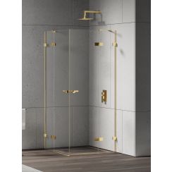 New Trendy Eventa Gold Shine box doccia 120x100 cm rettangolare oro lucida/vetro trasparente EXK-4771