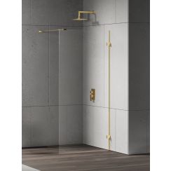 New Trendy Eventa Gold Shine parete doccia walk-in 140 cm oro lucida/vetro trasparente EXK-4845