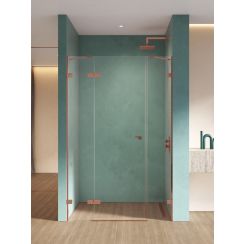New Trendy Eventa Copper Shine porta doccia 150 cm a battente rame lucida/vetro trasparente EXK-6366
