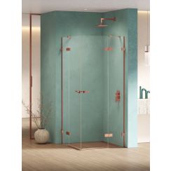 New Trendy Eventa Copper Shine box doccia 120x120 cm quadrato rame lucida/vetro trasparente EXK-6454