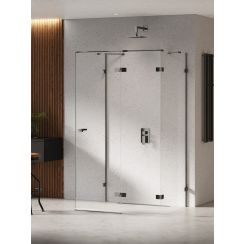 New Trendy Eventa Black Chrome box doccia 120x80 cm rettangolare nero lucida/vetro trasparente EXK-6267