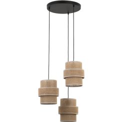 TK Lighting Calisto lampada sospesa 3x15 W beige 6098