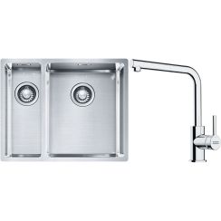 Set lavello in acciaio Franke Box 127.0369.916, rubinetto da cucina Franke Lina 115.0712.420
