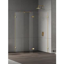 New Trendy Eventa Gold Shine parete doccia walk-in 140 cm oro lucida/vetro trasparente EXK-4869