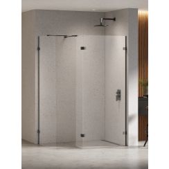 New Trendy Eventa Black Chrome parete doccia walk-in 120 cm nero lucida/vetro trasparente EXK-6332