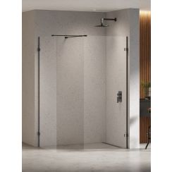New Trendy Eventa Black Chrome box doccia walk-in 120x80 cm nero lucida/vetro trasparente EXK-6337