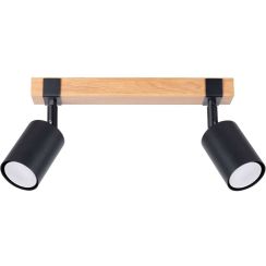 Sollux Lighting Fager lampada da soffitto 2x10 W nero-legno SL.1344