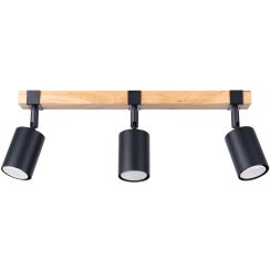 Sollux Lighting Fager lampada da soffitto 3x10 W nero-legno SL.1345