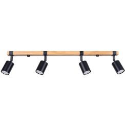 Sollux Lighting Fager lampada da soffitto 4x10 W nero-legno SL.1346