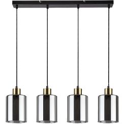 Rabalux Perez lampada sospesa 4x40 W nero-fumé 72247