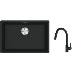 Set lavello in granito Franke Maris 125.0686.723, rubinetto da cucina Franke Lina 115.0626.053