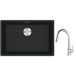 Set lavello in granito Franke Maris 125.0686.723, rubinetto da cucina Franke Lina 115.0693.229