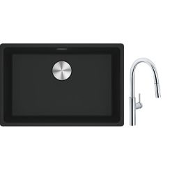 Set rubinetto da cucina Franke Pescara L Slide-In 115.0538.940, lavello in granito Franke Maris 125.0686.723