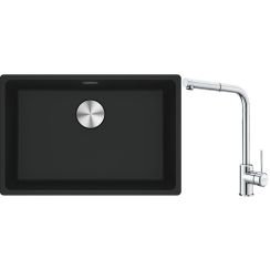 Set lavello in granito Franke Maris 125.0686.723, rubinetto da cucina Franke Sirius Side 115.0668.280