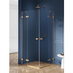 New Trendy Avexa Gold Brushed box doccia 120x80 cm rettangolare oro spazzolata/vetro trasparente EXK-1788