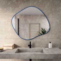 Baltica Design Tiny Border Stain III specchio 70x60 cm blu 5904107931869