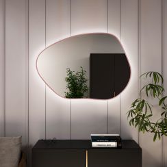 Baltica Design Bright Stain I specchio 90x64 cm con illuminazione rosa 5904107931371