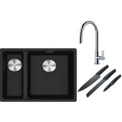 Set lavello in granito Franke Maris 125.0687.269, rubinetto da cucina Franke Ambient 115.0373.947, 112.0545.792