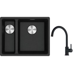 Set lavello in granito Franke Maris 125.0687.269, rubinetto da cucina Franke Lina 115.0626.019