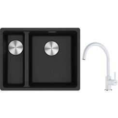 Set lavello in granito Franke Maris 125.0687.269, rubinetto da cucina Franke Lina 115.0626.024