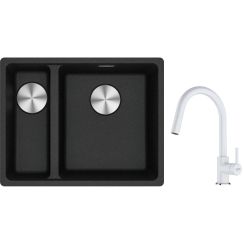 Set lavello in granito Franke Maris 125.0687.269, rubinetto da cucina Franke Lina 115.0626.081