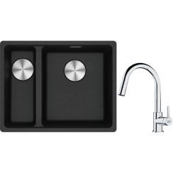 Set lavello in granito Franke Maris 125.0687.269, rubinetto da cucina Franke Lina 115.0693.229