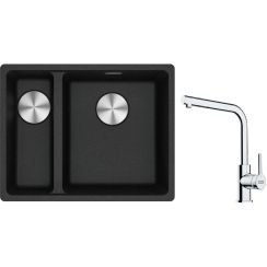Set lavello in granito Franke Maris 125.0687.269, rubinetto da cucina Franke Lina 115.0693.230