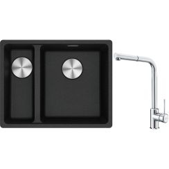 Set lavello in granito Franke Maris 125.0687.269, rubinetto da cucina Franke Sirius Side 115.0668.280