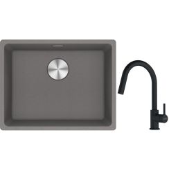Set lavello in granito Franke Maris 125.0686.717, rubinetto da cucina Franke Lina 115.0626.053