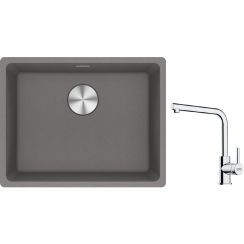 Set lavello in granito Franke Maris 125.0686.717, rubinetto da cucina Franke Lina 115.0712.420