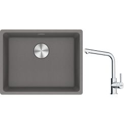 Set lavello in granito Franke Maris 125.0686.717, rubinetto da cucina Franke Lina 115.0693.230
