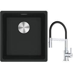 Set lavello in granito Franke Maris 125.0687.248, rubinetto da cucina Franke Lina 115.0626.085