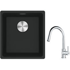 Set lavello in granito Franke Maris 125.0687.248, rubinetto da cucina Franke Lina 115.0693.229