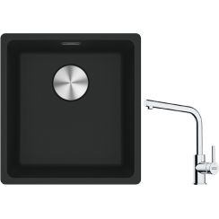 Set lavello in granito Franke Maris 125.0687.248, rubinetto da cucina Franke Lina 115.0693.230