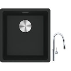 Set rubinetto da cucina Franke Pescara L Slide-In 115.0538.940, lavello in granito Franke Maris 125.0687.248