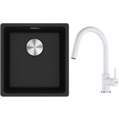 Set lavello in granito Franke Maris 125.0687.249, rubinetto da cucina Franke Lina 115.0626.081