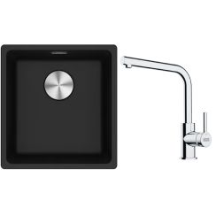 Set lavello in granito Franke Maris 125.0687.249, rubinetto da cucina Franke Lina 115.0693.230