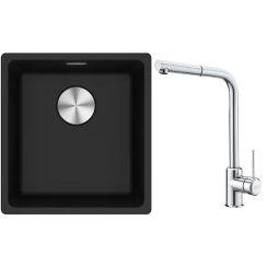 Set lavello in granito Franke Maris 125.0687.249, rubinetto da cucina Franke Sirius Side 115.0668.280