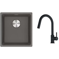 Set lavello in granito Franke Maris 125.0698.001, rubinetto da cucina Franke Lina 115.0626.053