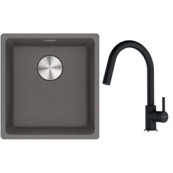 Set lavello in granito Franke Maris 125.0698.001, rubinetto da cucina Franke Lina 115.0626.055