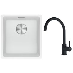 Set lavello in granito Franke Maris 125.0687.251, rubinetto da cucina Franke Lina 115.0626.019
