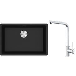 Set lavello in granito Franke Maris 125.0686.724, rubinetto da cucina Franke Sirius Side 115.0668.280